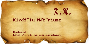Király Máriusz névjegykártya